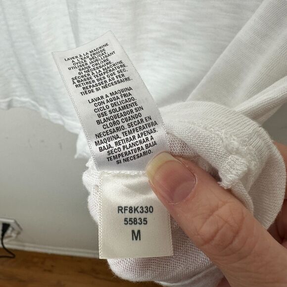 NWT Splendid White Zoe Slub Crew Tee Relaxed Loose Silhouette Light Weight M - Picture 6 of 11